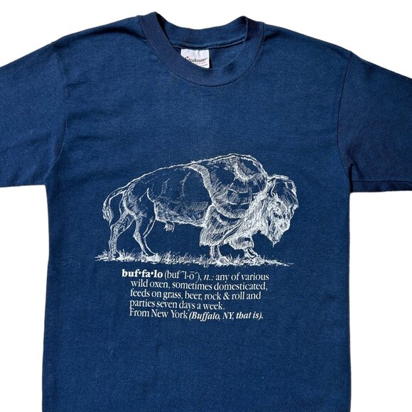 80s Vintage Buffalo T-shirt Single Stitch Stedman New York Definition Joke. - Picture 2 of 7